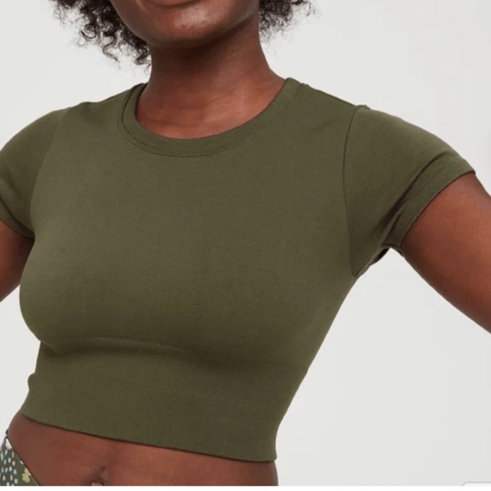 OFFLINE By Aerie Sidewalk Seamless Cropped T-Shirt